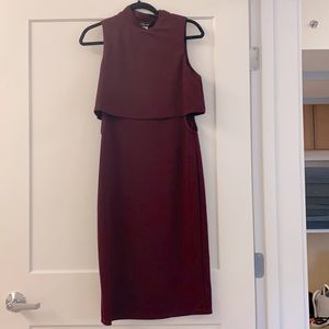 Maroon cut out dress